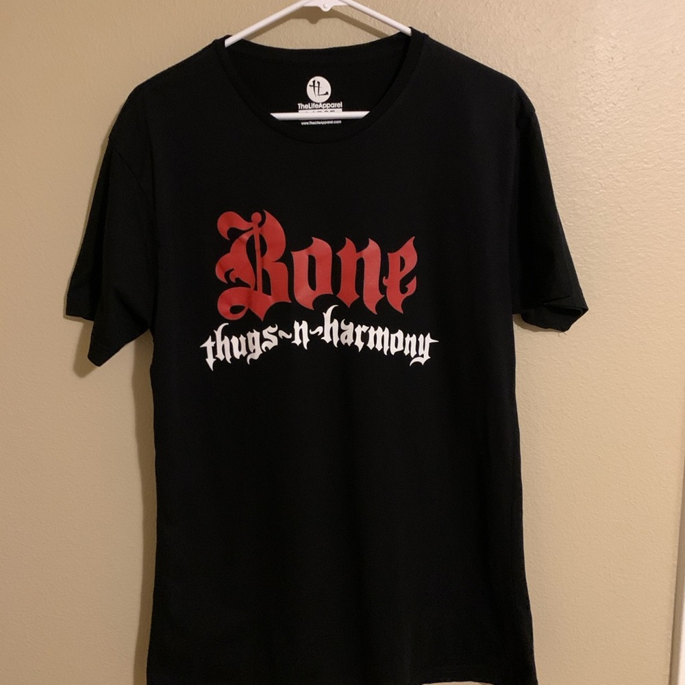 Men The Life Apparel Bone thugs-n-harmony Black Shirt Cotton L. Good Condition.